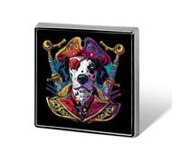 Dalmatian Dog Pirate Custom Lapel Pins Square Brooch Tie Suit Dress Accessories for Men Women Wedding Birthday