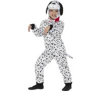 Smiffys Dalmatian Costume, Black & White with Hooded Jumpsuit & Tail, Children's Animal Fancy Dress, Animal Dress Up Costumes
