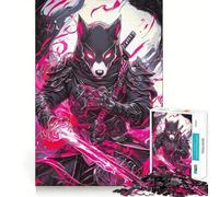 Dalmatian Dog Samurai Warrior Jigsaw Puzzles for Adults1000 Piece Think Sharper Vivid Color Home Play Birthday Idea (38x26cm)