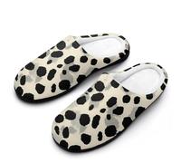 Dalmatian Dog Skin Dots Pattern Men's Cozy Cotton Slippers with Memory Foam Lightweight Anti-skid House Shoes for Indoor Outdoor