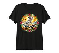 Dalmatian Dog Surfing Beach Sunglasses Holiday Premium T-Shirt