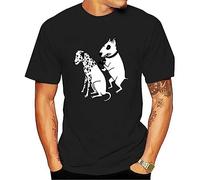 Dalmatian Dog Tattoo Funny Bull Terrier Tops Tees 2021 Fashion 2021 Printed Short Sleeve Men Cool Tee Shirts Black(Large)