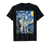 Dalmatian Dog Van Gogh Starry Night Art T-Shirt