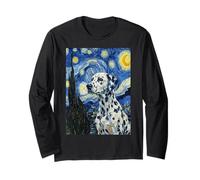Dalmatian Dog Van Gogh Starry Night Artistic Print Long Sleeve T-Shirt