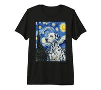 Dalmatian Dog Van Gogh Starry Night Artistic Print Premium T-Shirt