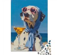 Dalmatian Dog with Martini and Sunglasses Jigsaw Puzzle, 1000 Piece