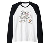 Dalmatian Dogs Dance in Love with Cup of Coffee in the Morning Raglan Baseball Tee