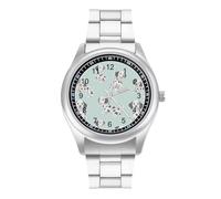 Dalmatian Dogs Pattern Men's Wrist Watches Stainless Steel Strap Minimalist Business Quartz Watch for Daily Wear