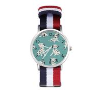 Dalmatian Dogs Pattern Trendy Wrist Watches for Unisex Classic Casual Braided Strap Quartz Watch
