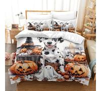 DALMATIAN Duvet Cover Set 3D Printed Animals Quilt Cover with 2 Pillow Cases Comforter Cover Included Machine Washable with Zipper Closure 3 Pcs for Boys Girls Kids Youth Teens Super King(260x220cm)