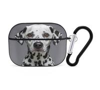 Dalmatian Earbuds Organizer Shockproof Protective Airpods Pro Cover with Carabiner Clip Anti Fall Carrying Earphone Case Cover for Airpods Pro 2nd Generation Black
