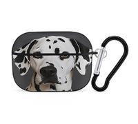 Dalmatian Earbuds Organizer Shockproof Protective Airpods Pro Cover with Carabiner Clip Anti Fall Carrying Earphone Case Cover for Airpods Pro 2nd Generation Black