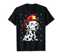 Dalmatian Firehouse Dog Firefighter Hat Fireman Dog T-Shirt