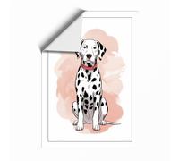 Dalmatian in Pink Modern Unframed Wall Art Print A4 (29.7×21cm), Wall Decor for Living Room, Bedroom, Office & Home, Art Gift
