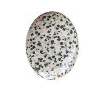 Dalmatian Jasper Palm Stone, Worry Stones, Natural Oval Worry Stone, Natural Stone Oval Stone for Balancing Reiki, Therapy, Meditation (Jsspe Dalmatian, 70-80g)