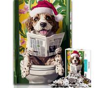 Dalmatian on The Toilet 1000 Piece Jigsaw Puzzles for Adults,Challenging Game And Family Play Wall Decoration Unique Birthday And Xmas Gifts 38x26cm