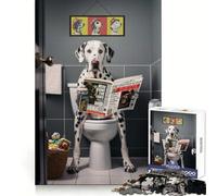 Dalmatian on The Toilet Jigsaw Puzzles 1000 Piece for Teenagers Cognitive Skill Clear Color Fun Challenge Home Accent (50x75cm)