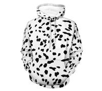 Dalmatian Pattern Funny Printed Hoodies Drawstring Hooded Pullover Tops Sweatshirts Adults M