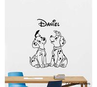 Dalmatian Personalized Name Wall Decal Pet Dog Vinyl Sticker Custom Puppy Wall Decoration Animal Art Mural 56X75Cm