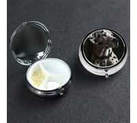 Dalmatian Pill Case Portable Metal Pill Box 3 Compartment Pill Organizer Cute Travel Pill Container Vitamin Organizer for Purse Pocket Travel Gift