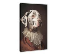 Dalmatian Portrait Art Print, Renaissance Dog in Clothes Picture, Altered Art Print, Animal Head Human Body-1