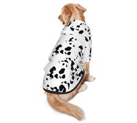 Dalmatian Print Dog Costume, Cute Animal Spotted Dog Print Winter Clothes Sweater Halloween Role Play Costume with Pocket Pet Winter Hoodie Medium
