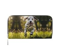 Dalmatian Print Leather Hand Wallet,Blocking Pu Leather Coin Bag Handbag for Ladies Cluth