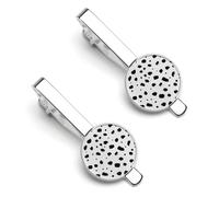 Dalmatian Print Men's Tie Clip Bar Ties Tack Clasp Pin Clips for Necktie 2 Pcs Shirt Accessories
