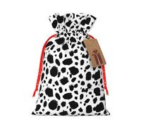 Dalmatian Print Pattern Cow Pattern Christmas Drawstring Gift Bags Reusable Xmas Presents Storage Bags Party Favorstags 4.7 * 6.9ins