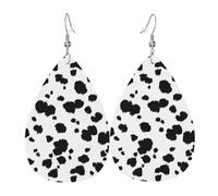 Dalmatian Print Pattern Leather Earring Fashion Dangle Earrings Creative Pendant For Accessories Mother'S Day Daily