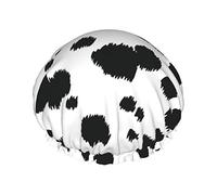 Dalmatian Print Pattern Shower Caps Reusable Bath Cap Elastic Bathing Shower Hat Soft Waterproof For Hair Caps Of All Hair Lengths