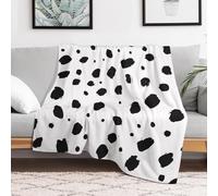 Dalmatian Print Throw Fleece Blanket for Couch Bed Decorative Flannel Blankets Soft Plush