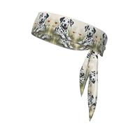 Dalmatian Print Tie Headband For Women Men,Ninja Headbands, Sweat Headband,For Athletic Yoga Running Gym.
