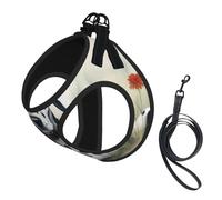 Dalmatian printing Puppy Harness, Dog Harness and Leash Set, Soft Mesh Reflective Breathable Lightweight Vest-Style
