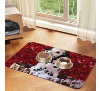 dalmatian puppy print Cats Pet Bowl Placemat Pet Feeding Mats for Dogs, Non-Slip PU Leather Tablecloth for Pets