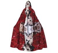 dalmatian puppy print Unisex Medieval Viking Hooded Cape Cloak for Halloween Cosplay, Christmas Party Costume Outfits