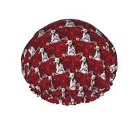 dalmatian puppy Printed Reusable Shower Hats, Double Layer Headgear For Spa And Salon, Large Hair Wrap