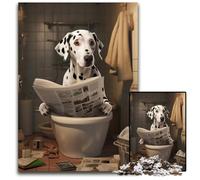 Dalmatian Reading Newspaper Jigsaw Puzzles 1000 Pieces for Adults Jigsaw Puzzles for Adults Ideal DIY Decor & Brain Teaser Gift 50x75CM/19.68x29.52inch