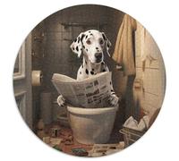Dalmatian Reading Newspaper Puzzle 1000 Pieces Jigsaw Jigsaw Puzzles for Adults Perfect for Christmas, Halloween, Easter, New Year 67.5x67.5cm