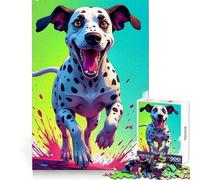 Dalmatian Running with Splash Jigsaw Puzzles 1000 Pieces for Adults Decompress Game Tight Joint Home Enjoyable (38x52cm)