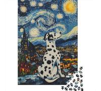 Dalmatian Starry Night -2 Jigsaw Puzzle for Adults, 1000 Pieces, 38x26cm/1000pcs, Smooth White Cardboard Pieces; Screen-free Family Time at Home