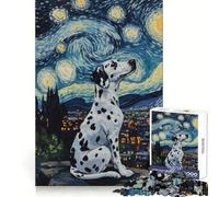 Dalmatian Starry Night - Jigsaw Puzzles for Teenagers 1000 Brain Think Precise Cut Real Challenge Art Piece (50x75cm)