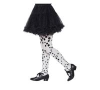 Smiffys Dalmatian Tights for Kids, Black and White Spot Design, Includes Child's Fancy Dress Tights, Animal Costumes, Halloween, World Book Day, Ages 6-12 Years