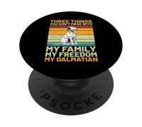 Dalmatian Vintage Retro - Three Things You Don’t Mess With PopSockets Adhesive PopGrip