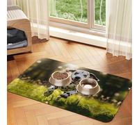 Dalmatianprint Pet Absorbent Leather Tablecloth,Wipe Clean Quick Dry,Food Mat For Small Animals