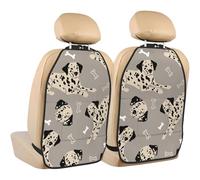 Dalmatians And Bones On Grey,2 Pack Car Seat Kick Mats Back Seat Protector Durable Back Seat Organiser