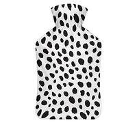 Dalmatians Dog Print Printed Hot Water Bottle With Soft Plush Cover Winter Warm Rubber Water Injection Bag 1000ML