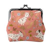 Dalmatians Playing, PU Leather Coin Purse, Small Wallets, Change Pouch with Kiss Lock Clasp Buckle, Change Purse
