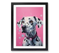 Dalmation Bubble Gum Painting Framed Print | A2 Black Framed Wall Art | Ready to Hang | Modern Historical Picture | Living Room Bedroom Lounge Office
