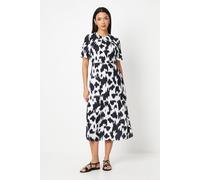 Dalmation Printed Volume Sleeve Midi Dress Principles Mono 10